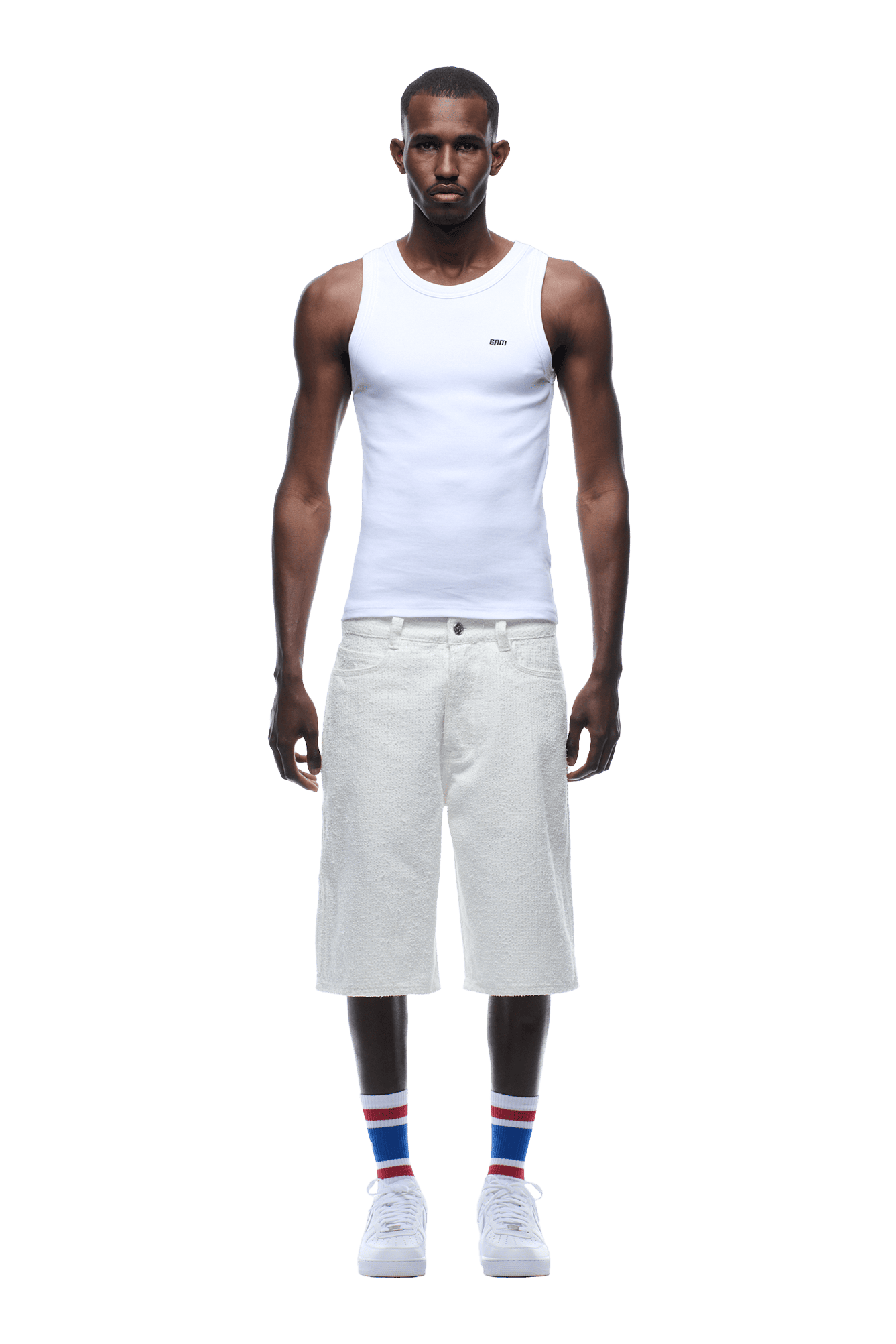 Needlepunch Zimmermannsshorts weiß