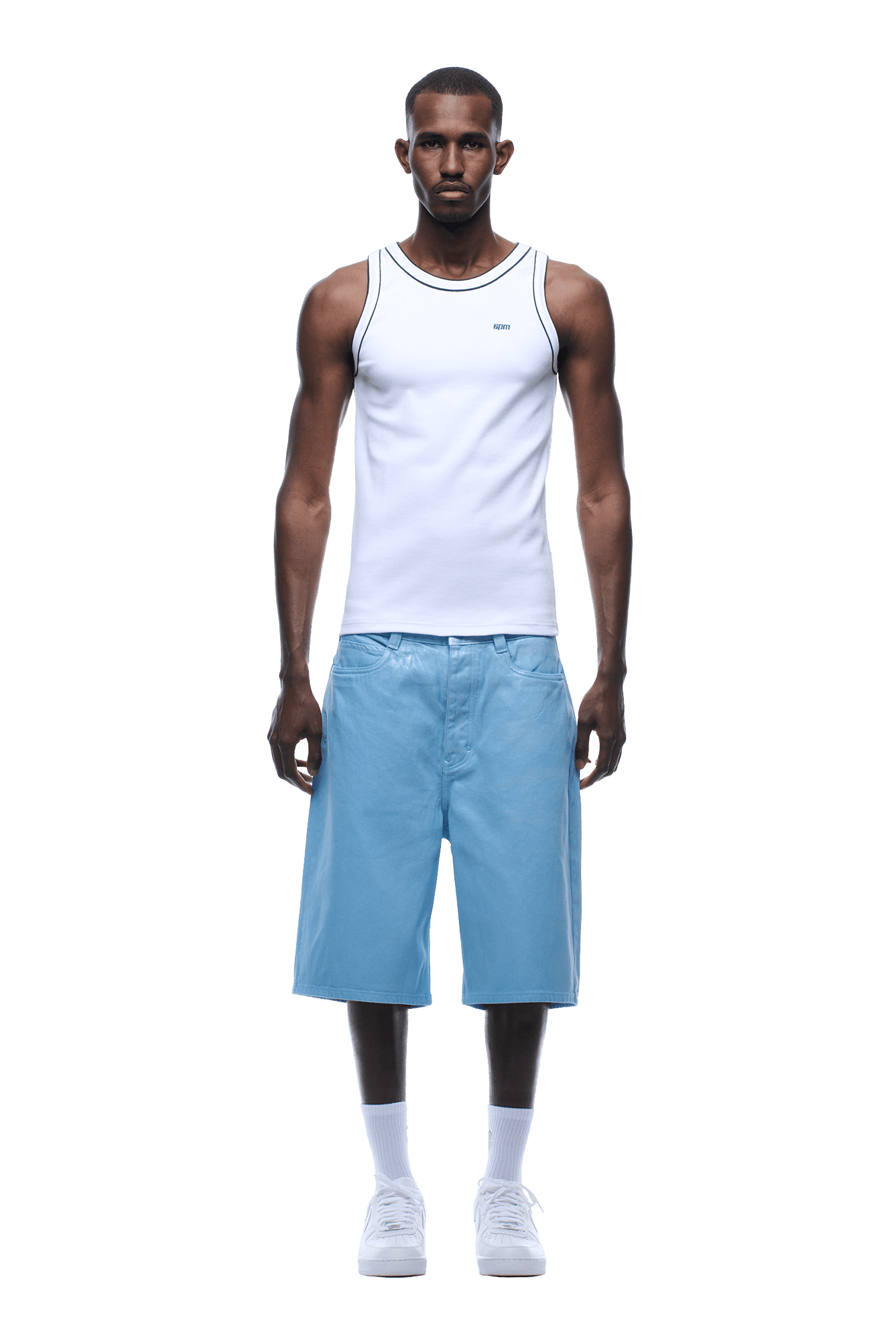 Tanktop Weiß/Marineblau