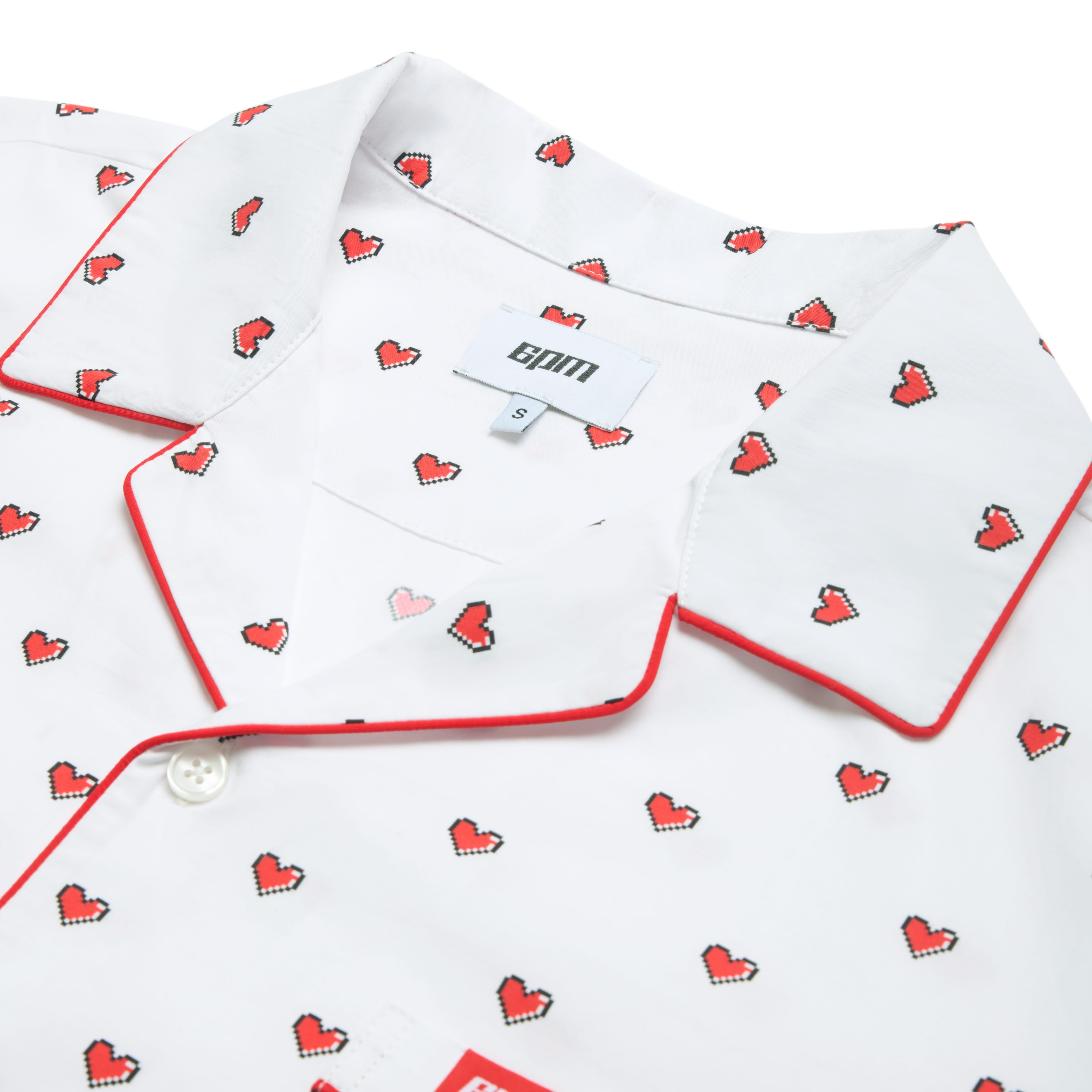 PYJAMA SHIRT WITH PIXEL HEARTS