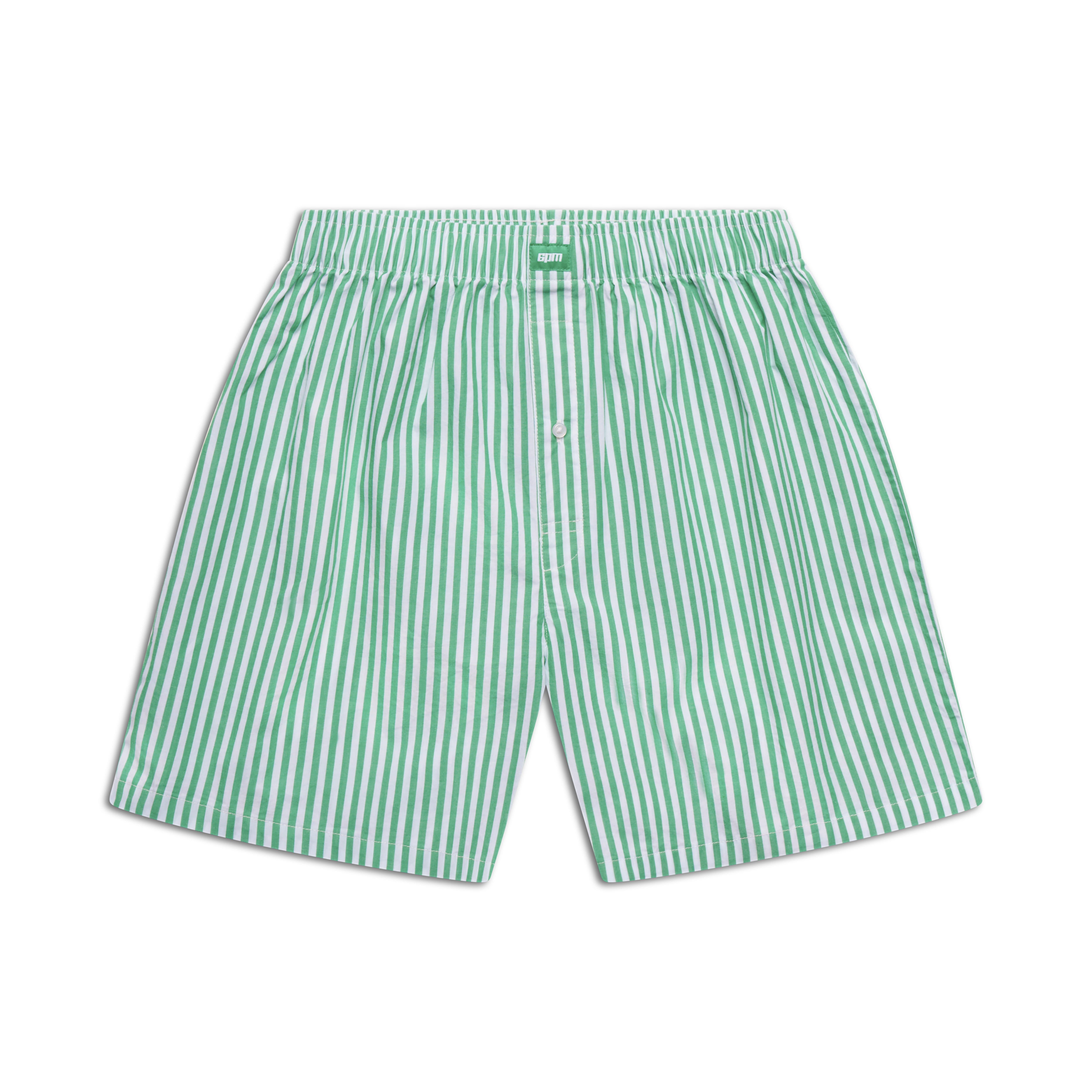 WOVEN BOXER SHORTS GREEN/WHITE