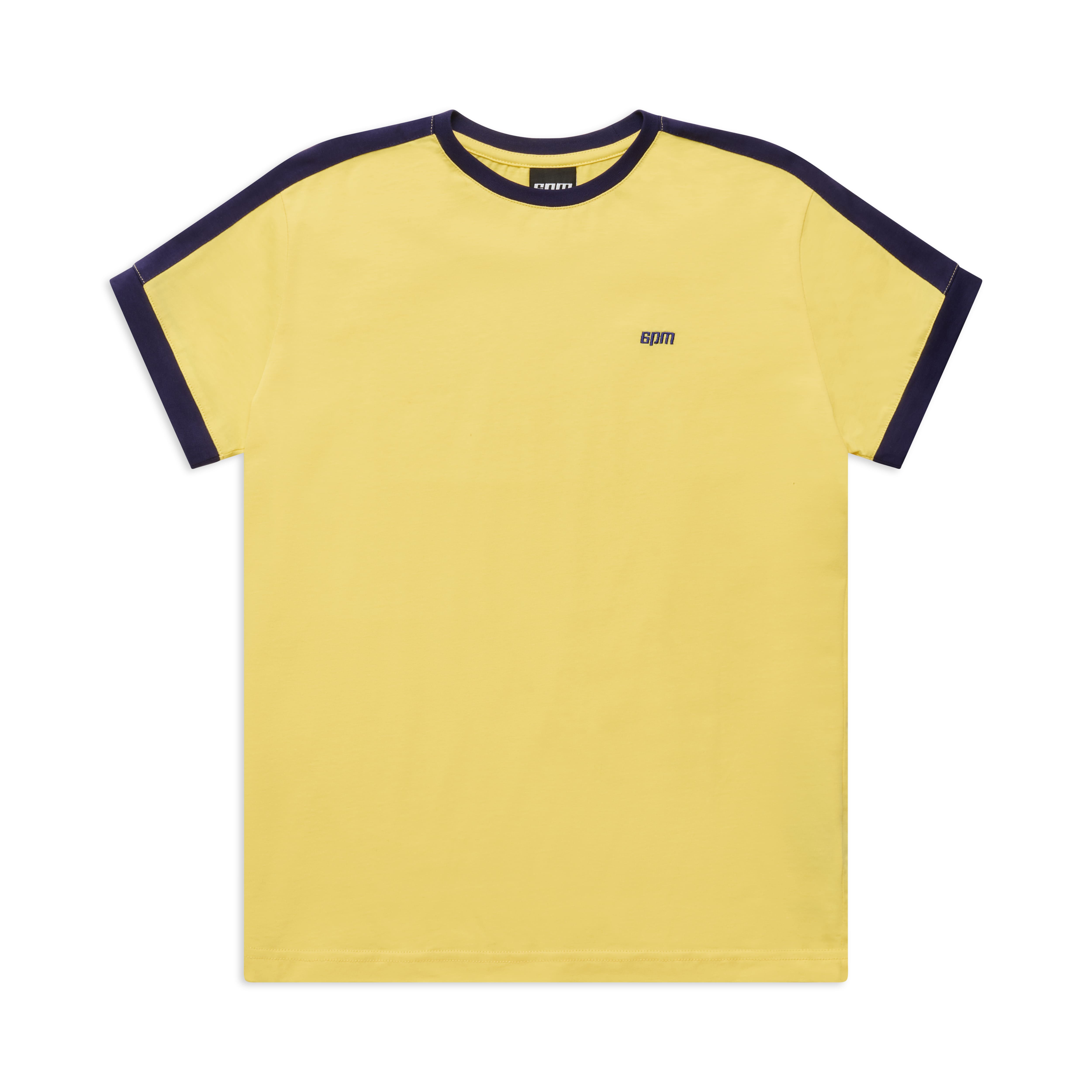 SLIM FIT RINGER TEE YELLOW