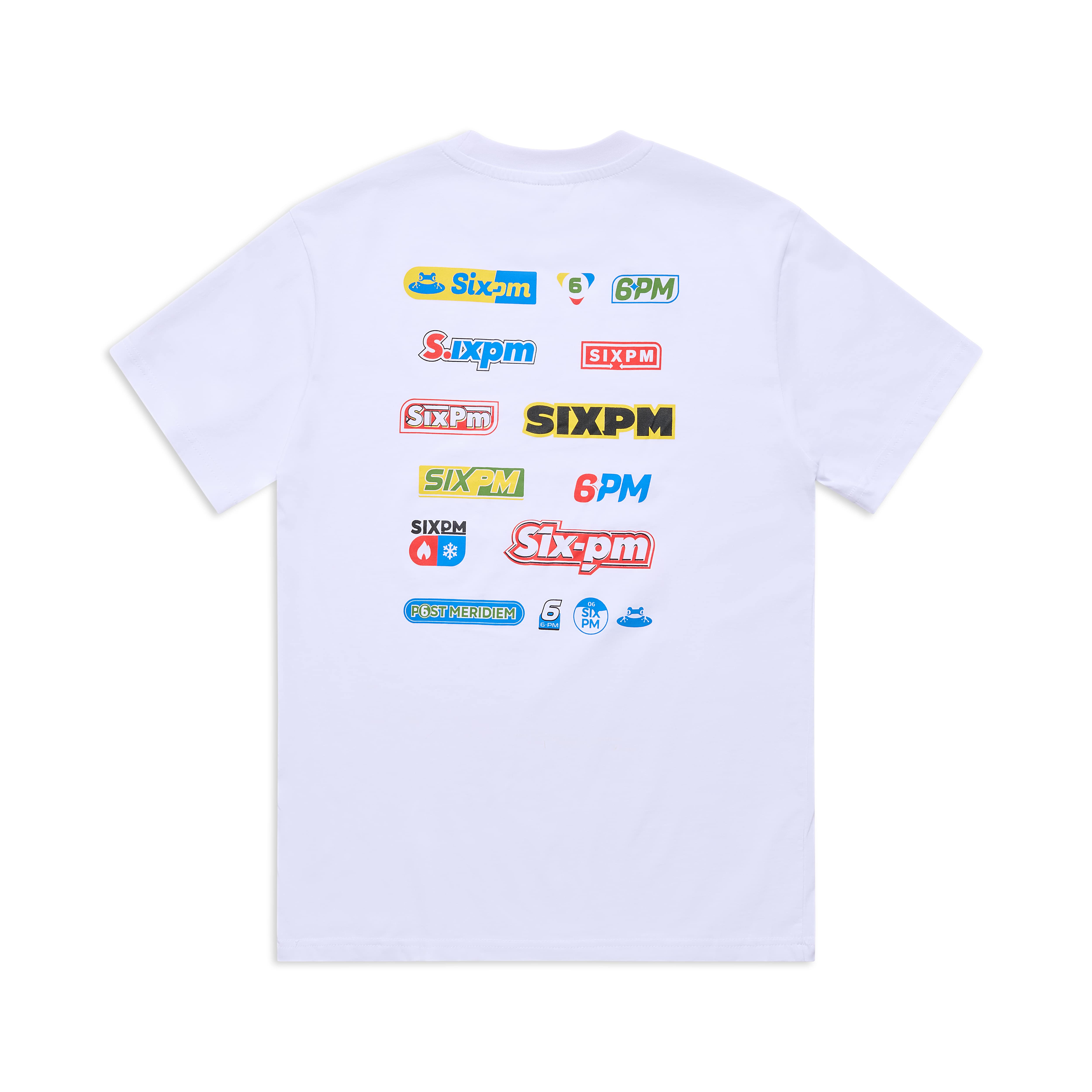 WEISSES T-SHIRT MIT MEHREREN LOGOS