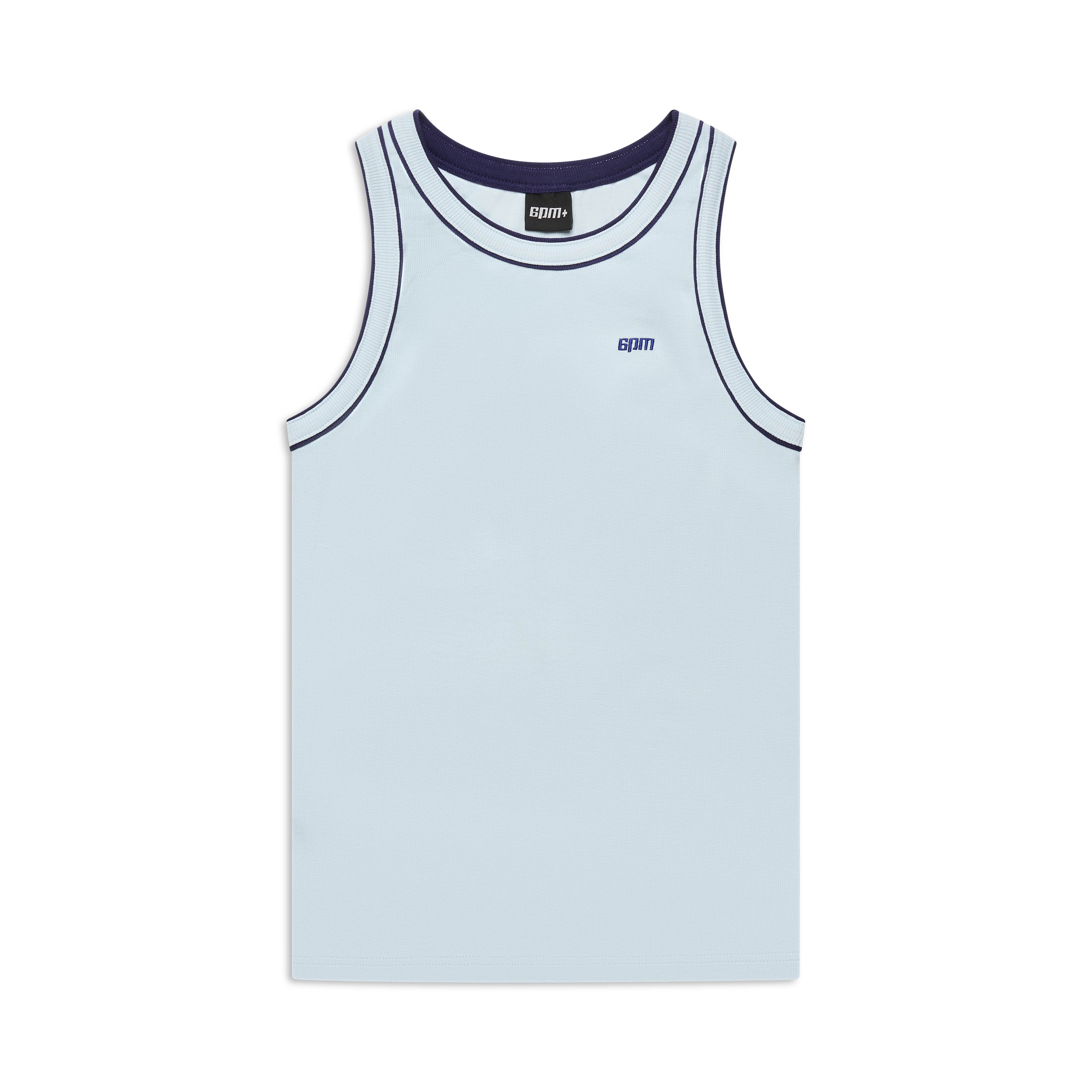 Tanktop in Babyblau/Weiß
